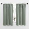 imageNICETOWN Window Curtains Blackout Drapes  Thermal Insulated Solid Rod Pocket Blackout CurtainsDraperies for Living Room Greyish Green One Pair 34 by 45Inch