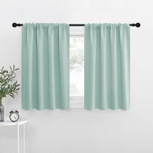 imageNICETOWN RV Blackout Curtains for Camper Windows Aqua Blue 29quot Wide by 40quot Long 2 PCs Short Blackout Curtains ampamp Drapes Thermal Insulated Blackout Curtain Panels for Kids Room Play Room