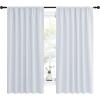 imageNICETOWN Bedroom Window Curtain Panels  Window Treatment Thermal Insulated Rod Pocket Room Darkening CurtainsDrapes for Patio Door Greyish White 2 Panels 62 in x 63 in W x L