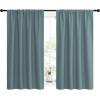 imageNICETOWN Greyish Blue Blackout Curtains Panels for Window Thermal Insulated Rod Pocket Blackout DrapesDraperies for Living Room 2 Panels W42 x L54 inches
