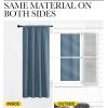 imageNICETOWN Kitchen Curtains Short Blackout Drapes Smoky Blue 34 in x 45 in W x L Set of 2 Thermal Insulated Rod Pocket Window Treatment Draperies for Nursery