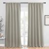 imageNICETOWN Blackout Curtains for Living Curtains Room Darkening Window Curtain Panels EasyCare Solid Thermal Insulated DraperiesDrapes for Daughter Room Natural 2 Panels 52 by 95