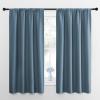 imageNICETOWN Kitchen Curtains Short Blackout Drapes Smoky Blue 34 in x 45 in W x L Set of 2 Thermal Insulated Rod Pocket Window Treatment Draperies for Nursery