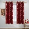 imageNICETOWN 2 Panels Christmas Red 29 x 24 Inch Curtains for Living Room  Rod Pocket Drapes for Bedroom Dining Room  Christmas Style Thermal Insulated Blackout Curtains for Boy Girl WomenGrommet Christmas Red