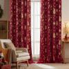 imageNICETOWN 2 Panels Christmas Red 29 x 24 Inch Curtains for Living Room  Rod Pocket Drapes for Bedroom Dining Room  Christmas Style Thermal Insulated Blackout Curtains for Boy Girl WomenRod Pocket Christmas Red