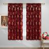imageNICETOWN 2 Panels Christmas Red 29 x 24 Inch Curtains for Living Room  Rod Pocket Drapes for Bedroom Dining Room  Christmas Style Thermal Insulated Blackout Curtains for Boy Girl WomenRod Pocket Christmas Red