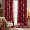imageNICETOWN 2 Panels Christmas Red 29 x 24 Inch Curtains for Living Room  Rod Pocket Drapes for Bedroom Dining Room  Christmas Style Thermal Insulated Blackout Curtains for Boy Girl WomenGrommet Christmas Red