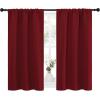 imageNICETOWN 40inch Curtains for Small Windows Thermal Insulated Privacy Short Drapes for Kitchen Bathroom Set of 2 Burgundy Red 29quot Wide