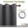 imageNICETOWN Bedroom Blackout Curtain Panel  Window Treatment Thermal Insulated Solid Grommet Blackout for Living Room 1 Panel 70 by 63 Inch Grey