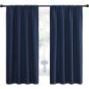 imageNICETOWN Bedroom Curtains Blackout Draperies  All Season Thermal Insulated Solid Rod Pocket Top Blackout CurtainsDrapes for Kids Room Navy 1 Pair 42 x 63 Inch
