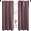 imageNICETOWN Bedroom Curtains for Kids Room Window Treatment Thermal Insulated Solid Room Darkening Drape Panels for Girls Room Dry Rose Set of 2 34 inches Width by 63 inches Length