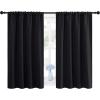 imageNICETOWN Black Blackout Curtains and Drapes 48 inches Long Privacy RV Draperies for Small Windows Thermal Insulated Curtain Panels 42quot Wide 2 Panels