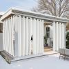 imageNICETOWN Outdoor Curtains for Patio Waterproof with Zipper Connects 2 Panels W54 x L108 in Gazebo Curtains Top Grommet ampamp Bottom Back Tab with Rope Windproof ampamp Privacy Sun Shades for Porch TaupeWhite