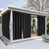 imageNICETOWN Outdoor Curtains for Patio Waterproof with Zipper Connects 2 Panels W54 x L108 in Gazebo Curtains Top Grommet ampamp Bottom Back Tab with Rope Windproof ampamp Privacy Sun Shades for Porch TaupeBlack