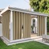 imageNICETOWN Outdoor Curtains for Patio Waterproof with Zipper Connects 2 Panels W54 x L108 in Gazebo Curtains Top Grommet ampamp Bottom Back Tab with Rope Windproof ampamp Privacy Sun Shades for Porch TaupeTaupe