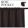 imageNICETOWN RV Blackout Curtains for Camper Windows Toffee Brown 34quot x 36quot Set of 2 Kitchen Curtains Short Blackout Drapes Thermal Insulated Rod Pocket Window Treatment Draperies for Nursery