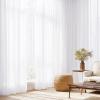 imageNICETOWN White Sheer 96 inches Long Curtains for Living Room Rod Pocket Lightweight Drapes Voile Sheer Air ampamp Breathable Window Treatments for Bedroom W42 x L96 2 PanelsWhite