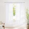 imageNICETOWN White Sheer 96 inches Long Curtains for Living Room Rod Pocket Lightweight Drapes Voile Sheer Air ampamp Breathable Window Treatments for Bedroom W42 x L96 2 PanelsWhite