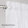 imageNICETOWN White Sheer 96 inches Long Curtains for Living Room Rod Pocket Lightweight Drapes Voile Sheer Air ampamp Breathable Window Treatments for Bedroom W42 x L96 2 PanelsWhite