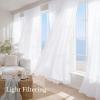 imageNICETOWN White Sheer 96 inches Long Curtains for Living Room Rod Pocket Lightweight Drapes Voile Sheer Air ampamp Breathable Window Treatments for Bedroom W42 x L96 2 PanelsWhite