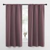 imageNICETOWN Bedroom Curtains for Kids Room Window Treatment Thermal Insulated Solid Room Darkening Drape Panels for Girls Room Dry Rose Set of 2 34 inches Width by 63 inches Length