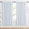 imageNICETOWN Bedroom Window Curtain Panels  Window Treatment Thermal Insulated Rod Pocket Room Darkening CurtainsDrapes for Patio Door Greyish White 2 Panels 62 in x 72 in W x L