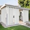 imageNICETOWN Outdoor Curtains for Patio Waterproof with Zipper Connects 2 Panels W54 x L108 in Gazebo Curtains Top Grommet ampamp Bottom Back Tab with Rope Windproof ampamp Privacy Sun Shades for Porch TaupeWhite