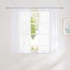 imageNICETOWN White Sheer 96 inches Long Curtains for Living Room Rod Pocket Lightweight Drapes Voile Sheer Air ampamp Breathable Window Treatments for Bedroom W42 x L96 2 PanelsWhite