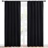 imageNICETOWN Black Out Window Curtains  Solid Home Decor Thermal Insulated Blackout Drapes for Bedroom Privacy Assured Patio Window Treatment 2 Panels 52 inches Wide by 84 inches Long