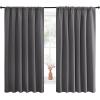 imageNICETOWN Blackout Curtain Panels for Window  Thermal Insulated Rod Pocket Blackout DrapesDraperies for Dining Room 2 Panels W70 x L63 inches Grey