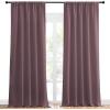 imageNICETOWN Room Darkening Curtains for Bedroom  Home Decoration Privacy Protection Thermal Insulated Solid DrapesDraperies for Sliding Glass Door Dry Rose Set of 2 52 x 95 inches