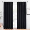 imageNICETOWN Black Out Window Curtains  Solid Home Decor Thermal Insulated Blackout Drapes for Bedroom Privacy Assured Patio Window Treatment 2 Panels 52 inches Wide by 84 inches Long