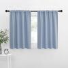 imageNICETOWN Blackout Curtains for Living Curtains Vintage Blue 2 Panels 29 by 30 Room Darkening Window Curtain Panels EasyCare Solid Thermal Insulated DraperiesDrapes for Daughter Room