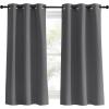 imageNICETOWN Blackout Window Curtains 60 inch Length 2 Panels 34 x 60 Inch Grey Grommet Top Room Darkening Thermal Insulated Solid Vertical Drapes for BedroomKid Room