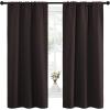 imageNICETOWN Bedroom Curtains Thermal Insulated Noise Reducing Curtains ampamp Drapes for Small Kitchen Window Privacy Draperies Toffee Brown 34quot Wide x 63quot Long 2 PCs