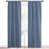 imageNICETOWN Blackout Curtains Window Draperies  Window Treatment Thermal Insulated Solid Room Darkening Drapes for Bedroom Stone Blue Set of 2 Panels 34 by 84 inches Long