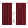 imageNICETOWN Christmas Burgundy Curtains Blackout Drape Panels  Lights Block Out Window Treatment Short Curtain Sets for Loft and Basement Decoration Set of 2 42 by 54Inch