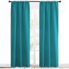 imageNICETOWN Peacock Blue Blackout Curtains Panels for Window Thermal Insulated Rod Pocket Blackout DrapesDraperies for Living Room 2 Panels W34 x L84 inches
