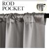 imageNICETOWN Room Darkening Cafe Satin Curtains for Small Windows 42quot Wide by 36quot Long 2 Panels Chrome Gray Rod Pocket Privacy Blackout Drapes for Laundry Room