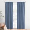 imageNICETOWN Blackout Curtains Window Draperies  Window Treatment Thermal Insulated Solid Room Darkening Drapes for Bedroom Stone Blue Set of 2 Panels 34 by 84 inches Long