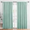 imageNICETOWN Living Room Curtains Blackout Draperies Aqua Blue 1 Pair 70 x 84inch Home Decorations Thermal Insulated Solid Rod Pocket Blackout Drapes for Cafe