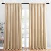 imageNICETOWN Room Darkening Curtains for Bedroom  Triple Weave Home Decoration Thermal Insulated Solid Drapes for Patio Door Biscotti Beige Set of 2 Panels 70 x 95 Inch