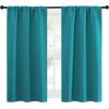 imageNICETOWN Peacock Blue Blackout Curtains Panels for Window Thermal Insulated Rod Pocket Blackout DrapesDraperies for Living Room 2 Panels W34 x L54 inches
