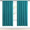 imageNICETOWN Peacock Blue Blackout Curtains Panels for Window Thermal Insulated Rod Pocket Blackout DrapesDraperies for Living Room 2 Panels W52 x L72 inches