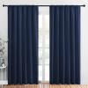 imageNICETOWN Living Room Curtains Blackout Draperies Home Decorations Thermal Insulated Solid Rod Pocket Blackout Drapes for Cafe Navy One Pair 70 x 84inch