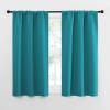 imageNICETOWN Peacock Blue Blackout Curtains Panels for Window Thermal Insulated Rod Pocket Blackout DrapesDraperies for Living Room 2 Panels W34 x L54 inches