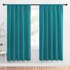 imageNICETOWN Peacock Blue Blackout Curtains Panels for Window Thermal Insulated Rod Pocket Blackout DrapesDraperies for Living Room 2 Panels W52 x L72 inches