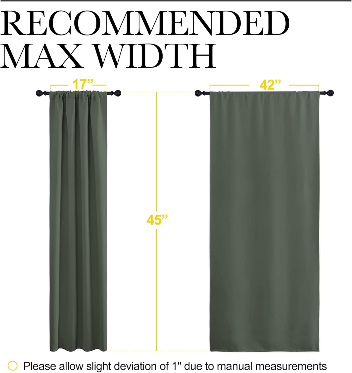 imageNICETOWN Bedroom Curtains Blackout Draperies  All Season Thermal Insulated Solid Rod Pocket Top Blackout CurtainsDrapes for Kids Room Dark Mallard 1 Pair 42 x 45 Inch