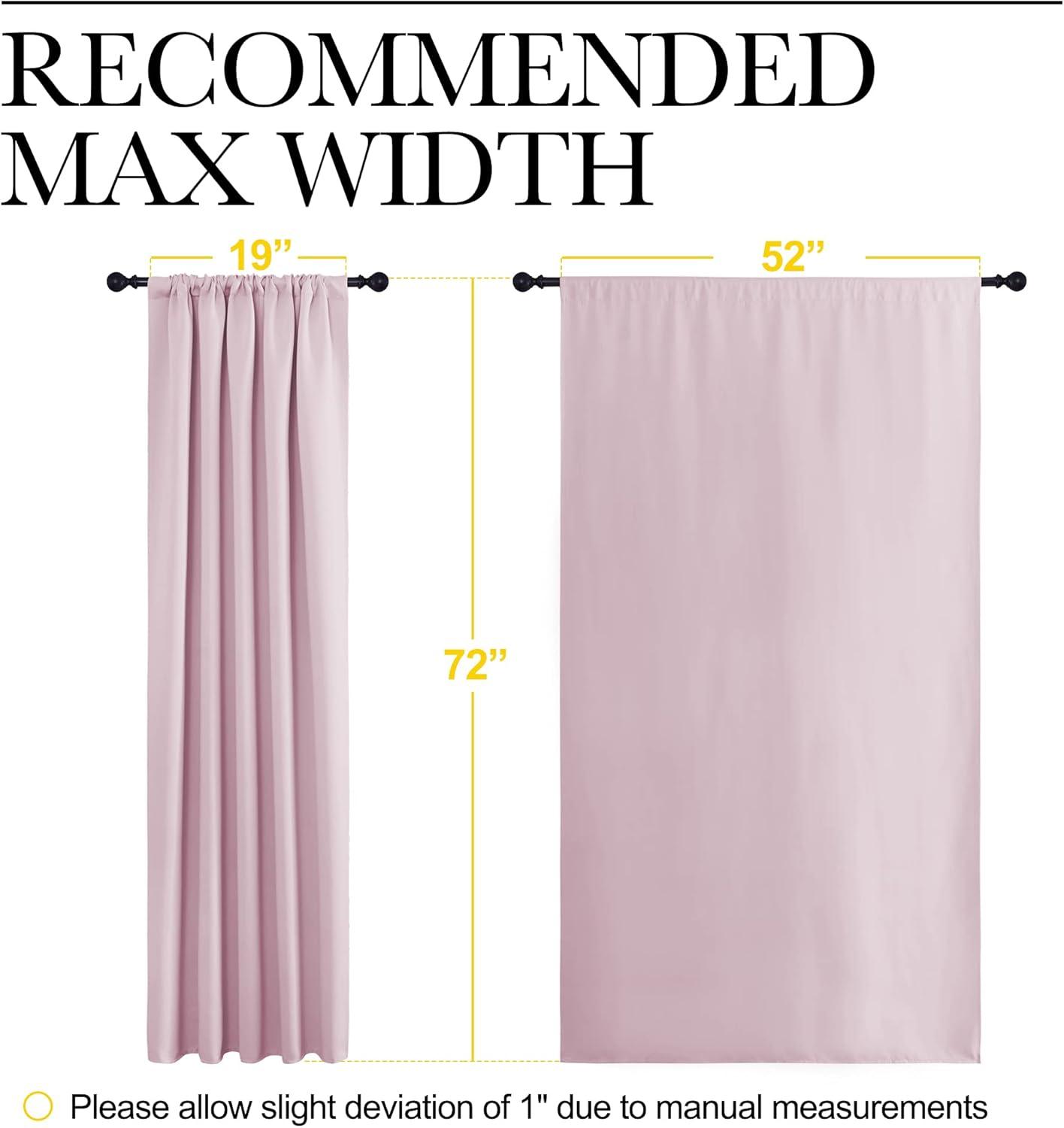 imageNICETOWN Blackout Curtains for Girls Room  Nursery Essential Thermal Insulated Solid Rod Pocket Top Blackout Drapes Lavender Pink 1 Pair 52 x 72 Inch