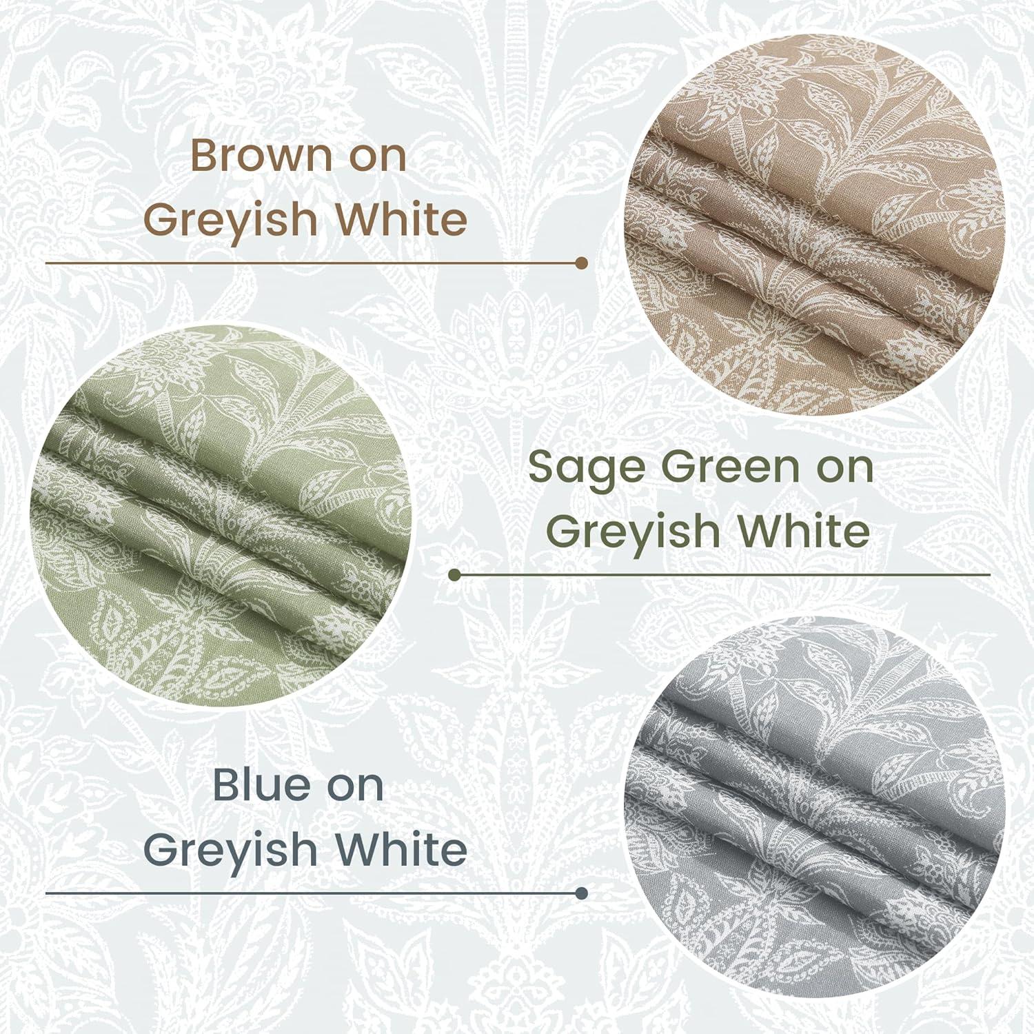 imageNICETOWN Linen Plaid Curtains 96 inches Long Grid Pattern Light Filtering Privacy Shade for Living Room Bedroom Farmhouse Rod Pocket Back Tab Semi Sheer Curtains 1 Pair Linen 52W x 96LBrown on Greyish White